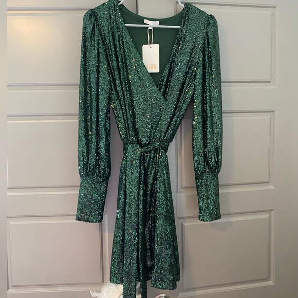 GB Dresses & Skirts - green sequin cocktail dress